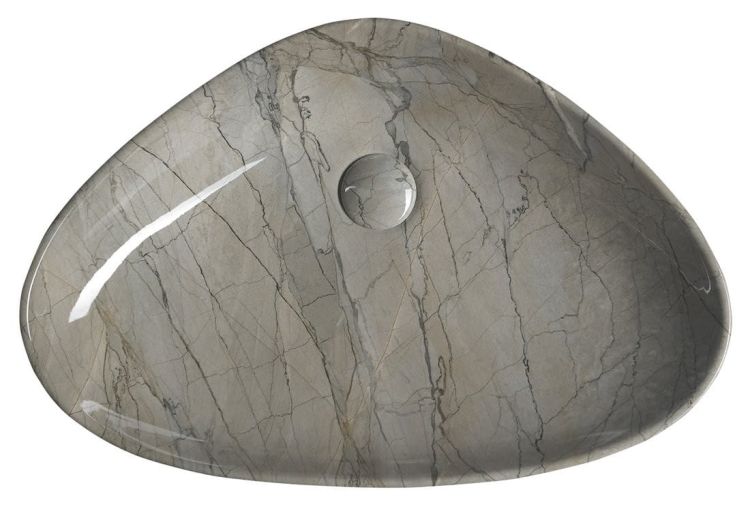 DALMA umywalka ceramiczna 58,5x39x14 cm, grigio