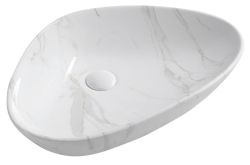 DALMA umywalka ceramiczna 58,5x39x14 cm, carrara