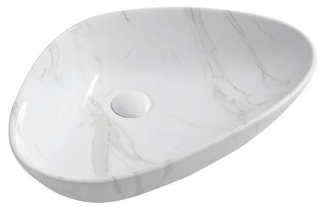 Przejdź do produktu DALMA umywalka ceramiczna nablatowa, 58,5x39cm, carrara