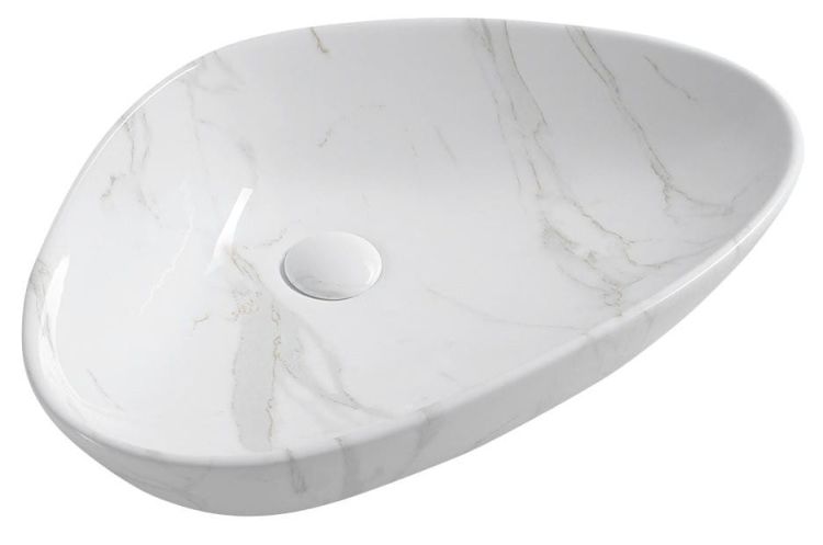 DALMA umywalka ceramiczna 58,5x39x14 cm, carrara