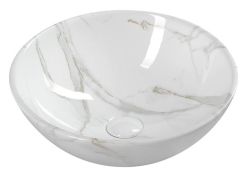 DALMA umywalka ceramiczna 42x42x16,5 cm, carrara