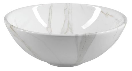 Przejdź do produktu DALMA umywalka ceramiczna nablatowa, średnica 42cm, carrara