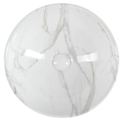 DALMA umywalka ceramiczna 42x42x16,5 cm, carrara