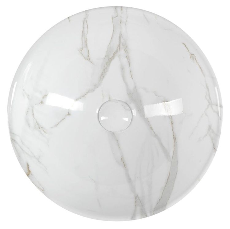 DALMA umywalka ceramiczna 42x42x16,5 cm, carrara