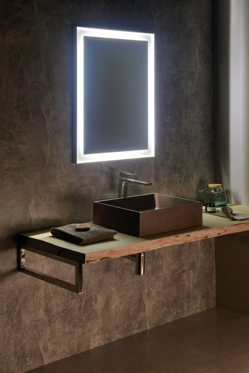 FORMIGO umywalka betonowa, 47,5x13x36,5 cm, ceglana