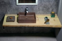 FORMIGO umywalka betonowa, 47,5x13x36,5 cm, ceglana