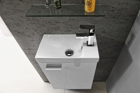 Przejdź do produktu AGOS umywalka kompozytowa 40x22cm, biała, lewa/prawa