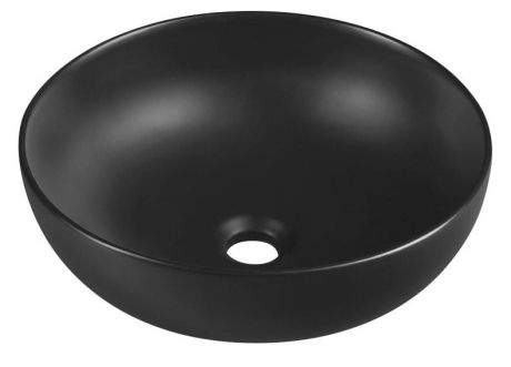 Przejdź do produktu RONDANE umywalka ceramiczna nablatowa, średnica 41cm, czarny mat
