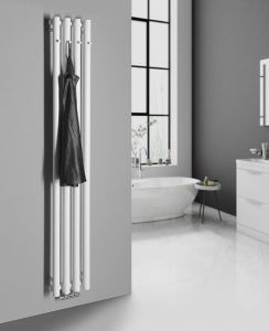 PILON grzejnik łazienkowy 270x1800 mm, z 4 haczykami, biały matowy