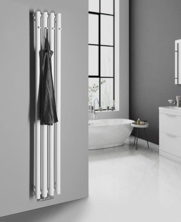 PILON grzejnik łazienkowy 270x1800 mm, z 4 haczykami, biały matowy