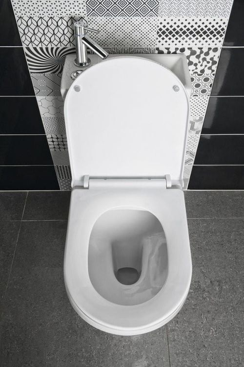 HYGIE kompakt WC z umywalką i deską WC , tylny/dolny odpływ