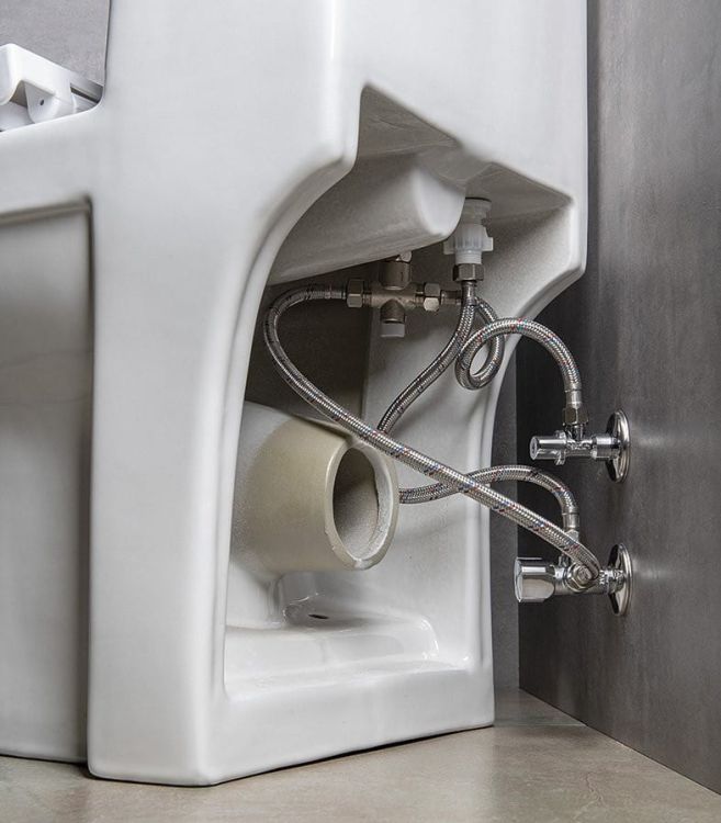 HYGIE kompakt WC z umywalką i deską WC , tylny/dolny odpływ