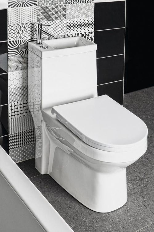 HYGIE kompakt WC z umywalką i deską WC , tylny/dolny odpływ