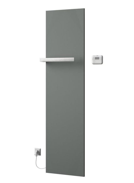 ELION grzejnik elektryczny z termostatem 456x1765 mm, 600 W, srebrny metalik