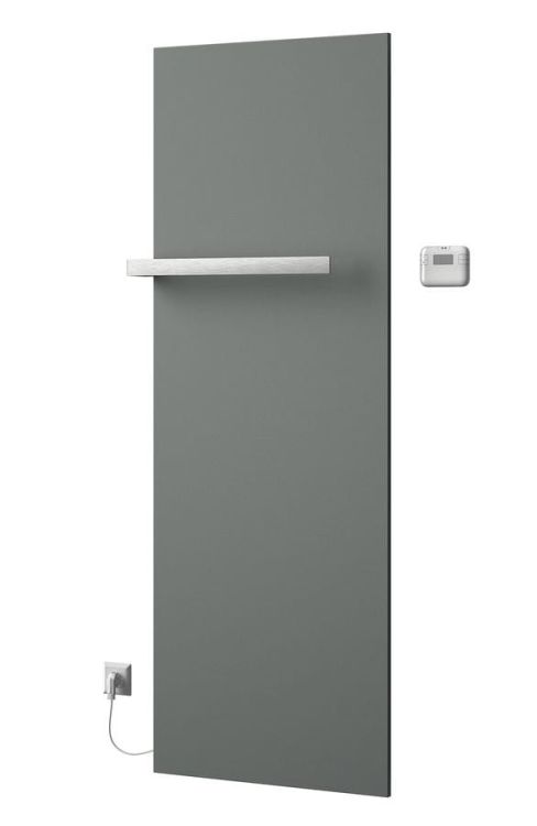 ELION grzejnik elektryczny z termostatem 606x1765 mm, 900 W, srebrny metalik