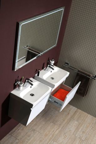 Przejdź do produktu MELODY szafka umywalkowa 50x38x34 z umywalką JOY 50cm, biała