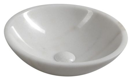 Przejdź do produktu BLOK umywalka kamienna średnica 40cm, biały marmur polerowany