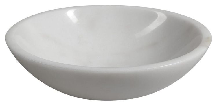 BLOK umywalka kamienna, średnica 40cm, biały marmur polerowany