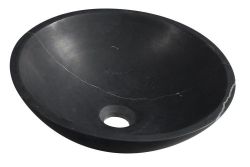 BLOK umywalka kamienna, średnica 40cm, czarny Marquin, matowy