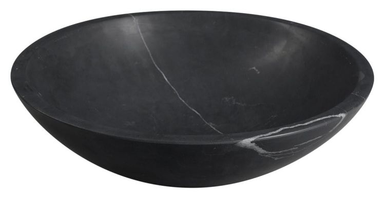 BLOK umywalka kamienna, średnica 40cm, czarny Marquin, matowy