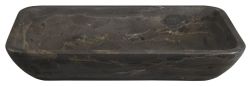 BLOK umywalka kamienna prostokąt 60x11x35 cm, ciemny kamień matowy