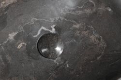 BLOK umywalka kamienna prostokąt 60x11x35 cm, ciemny kamień matowy