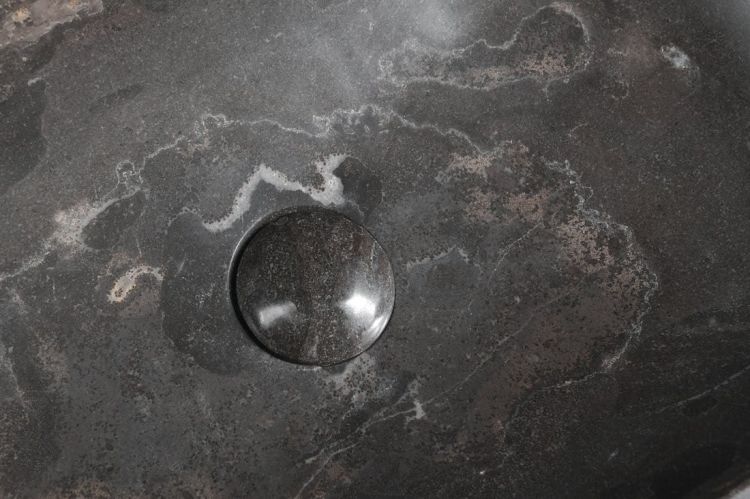 BLOK umywalka kamienna prostokąt 60x11x35 cm, ciemny kamień matowy