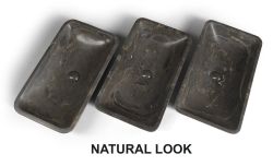 BLOK umywalka kamienna prostokąt 60x11x35 cm, ciemny kamień matowy