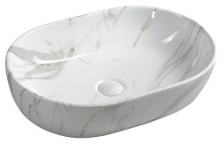 DALMA umywalka ceramiczna 59x42x14 cm, carrara