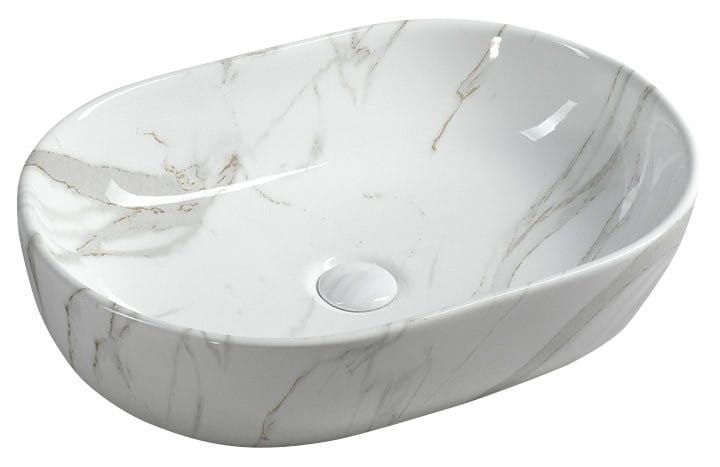 DALMA umywalka ceramiczna 59x42x14 cm, carrara