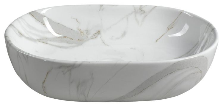 DALMA umywalka ceramiczna 59x42x14 cm, carrara