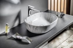 DALMA umywalka ceramiczna 59x42x14 cm, carrara
