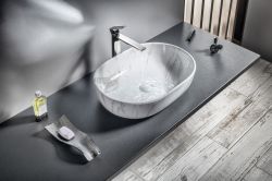 DALMA umywalka ceramiczna 59x42x14 cm, carrara