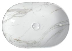 DALMA umywalka ceramiczna 59x42x14 cm, carrara