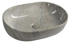 DALMA umywalka ceramiczna 59x42x14 cm, grigio