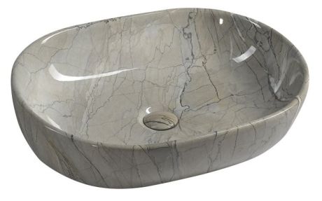 Przejdź do produktu DALMA umywalka ceramiczna nablatowa, 59x42cm, grigio