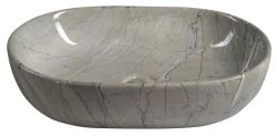 DALMA umywalka ceramiczna 59x42x14 cm, grigio
