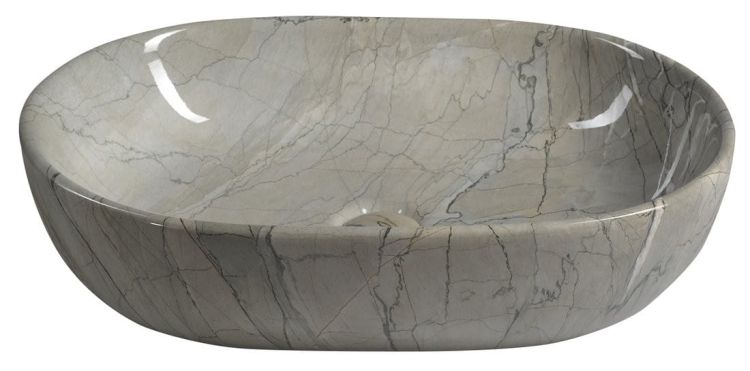 DALMA umywalka ceramiczna 59x42x14 cm, grigio