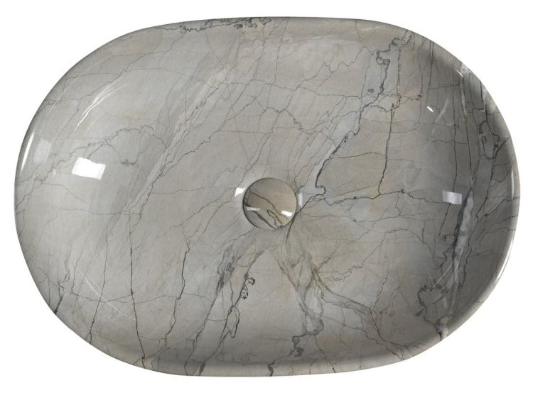 DALMA umywalka ceramiczna 59x42x14 cm, grigio
