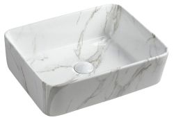 DALMA umywalka ceramiczna 48x38x13 cm, carrara