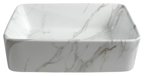 Przejdź do produktu DALMA umywalka ceramiczna nablatowa, 48x38cm, carrara