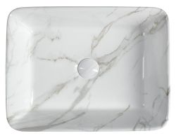 DALMA umywalka ceramiczna 48x38x13 cm, carrara