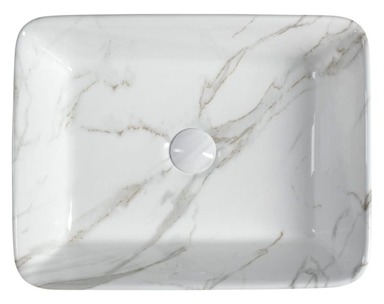 DALMA umywalka ceramiczna 48x38x13 cm, carrara