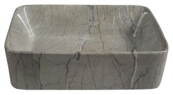 DALMA umywalka ceramiczna 48x38x13 cm, grigio