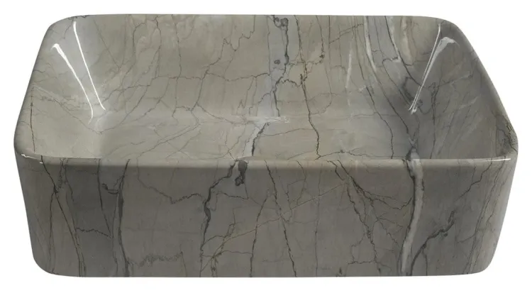DALMA umywalka ceramiczna 48x38x13 cm, grigio