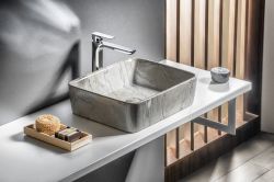 DALMA umywalka ceramiczna 48x38x13 cm, grigio
