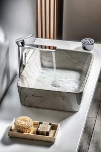 DALMA umywalka ceramiczna 48x38x13 cm, grigio
