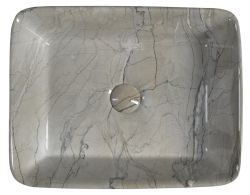 DALMA umywalka ceramiczna 48x38x13 cm, grigio
