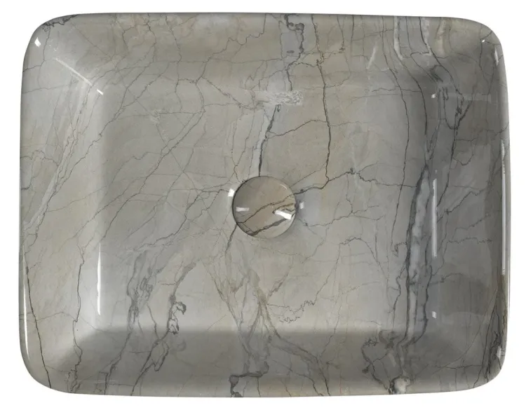 DALMA umywalka ceramiczna 48x38x13 cm, grigio