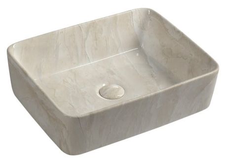 Przejdź do produktu DALMA umywalka ceramiczna nablatowa, 48x38cm, marfil